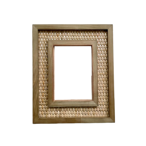 Rattan Wood Photo Frame