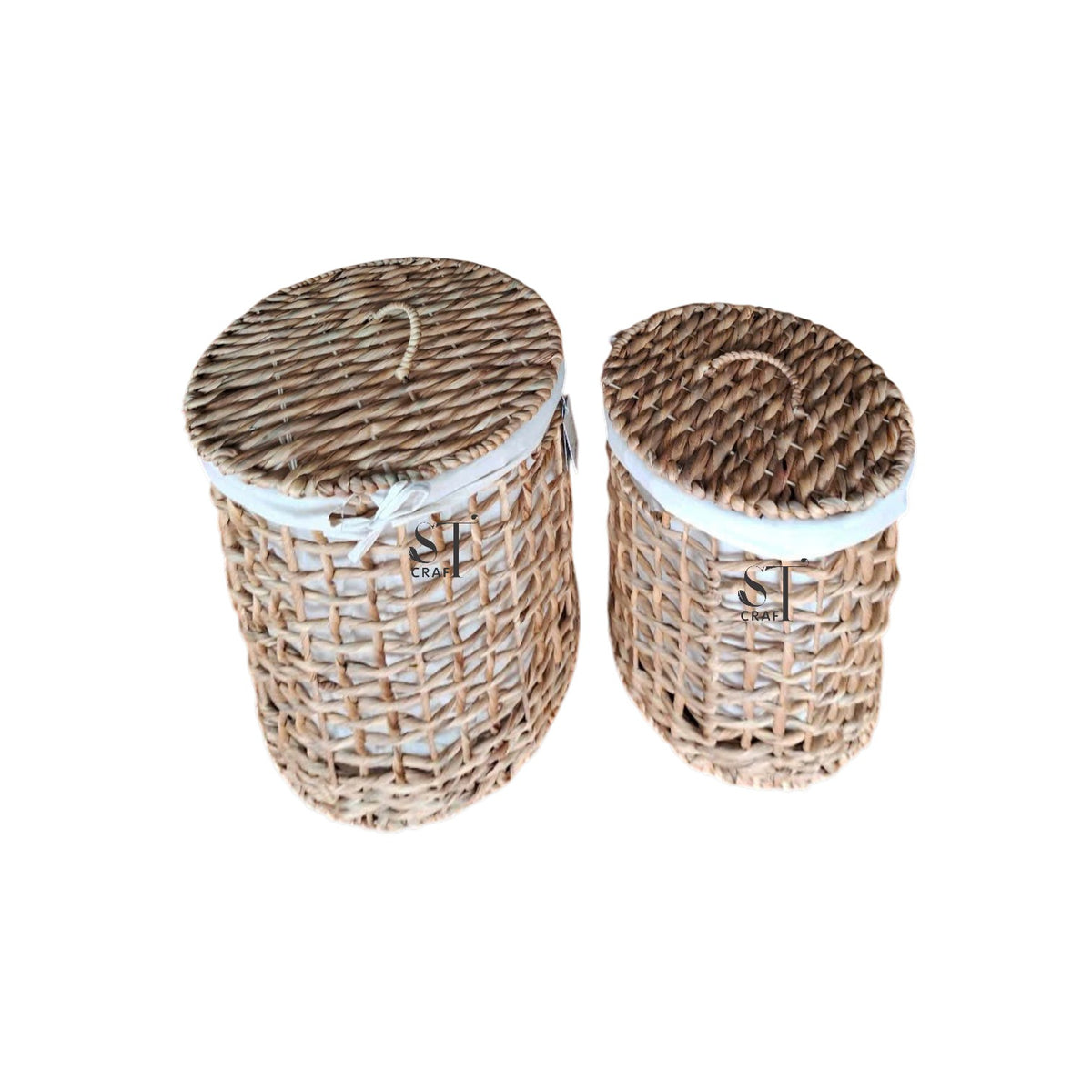 Water Hyacinth Round Basket with Liner