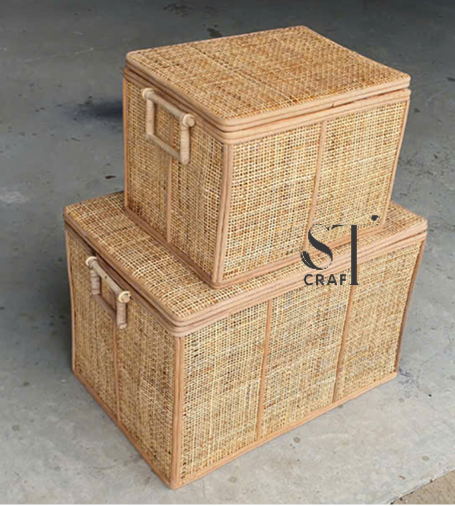 Rattan Storage Basket with Lid