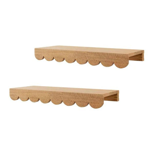 Wood Scalloped Wall Shelf – Storage Shelf