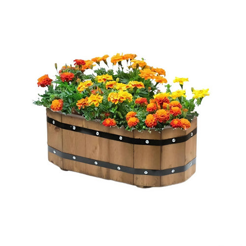Wood Barrel Planter Pot made in Vietnam