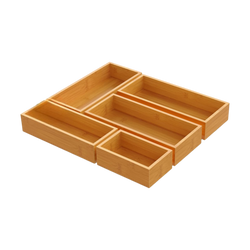 Bamboo Drawer Organizers – Set 5 Pieces