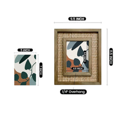 Rattan Wood Photo Frame