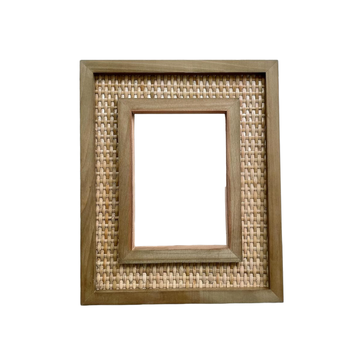 Rattan Wood Photo Frame