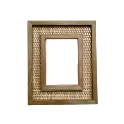 Rattan Wood Photo Frame