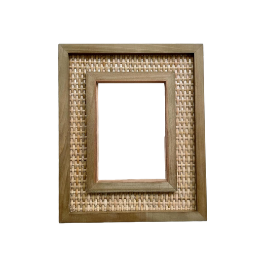 Rattan Wood Photo Frame