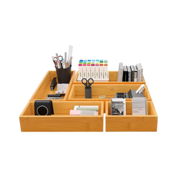 Bamboo Drawer Organizers – Set 5 Pieces
