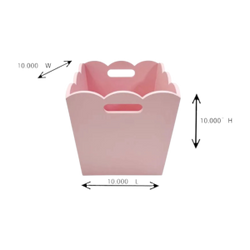 Scalloped MDF Storage Bins – Pink Color