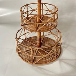 Rattan Basket Stand with 3 Tiers