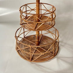 Rattan Basket Stand with 3 Tiers