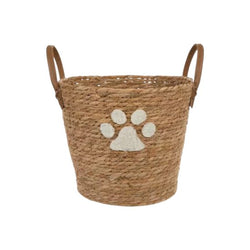 Pet Toy Basket with Paw Print and Handles