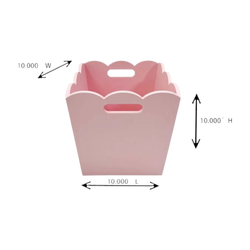 Scalloped MDF Storage Bins – Pink Color