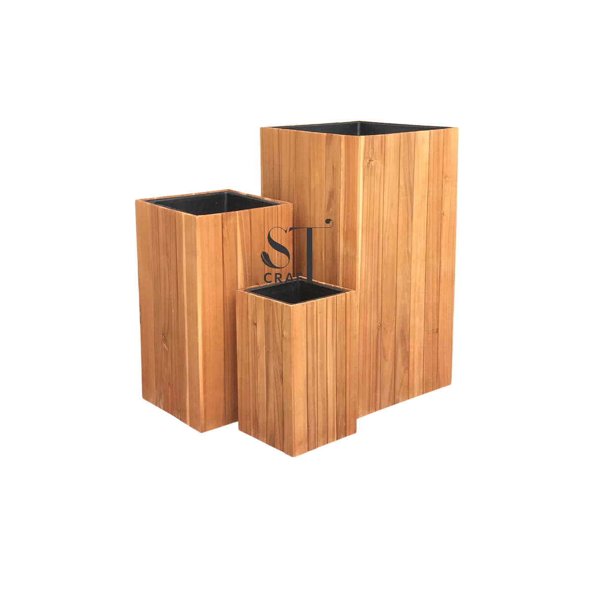 Wooden Planter Pots – Set of 3