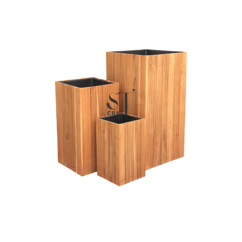 Wooden Planter Pots – Set of 3