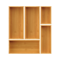 Bamboo Drawer Organizers – Set 5 Pieces