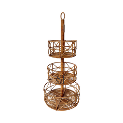 Rattan Basket Stand with 3 Tiers