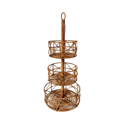 Rattan Basket Stand with 3 Tiers