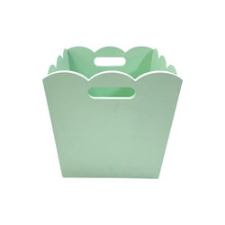 Scalloped MDF Storage Bin – Green Color