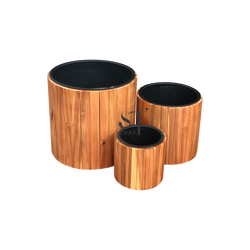 Wooden Planter Pots – Set of 3