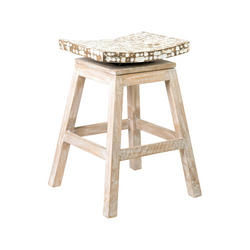 Wood Chair Stool With Coconut Shell From Viet Nam