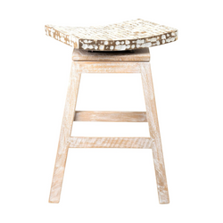 Wood Chair Stool With Coconut Shell From Viet Nam