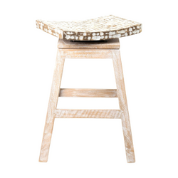 Wood Chair Stool With Coconut Shell From Viet Nam
