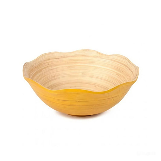 Scalloped Bamboo Salad Bowl