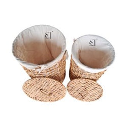 Water Hyacinth Round Basket with Liner