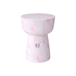 Concrete Marble Side Table in Pink