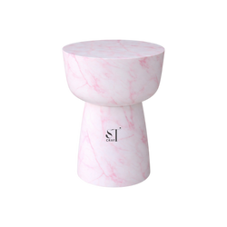 Concrete Marble Side Table in Pink