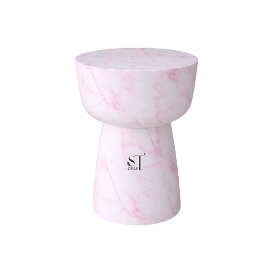 Concrete Marble Side Table in Pink