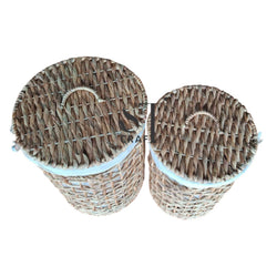 Water Hyacinth Round Basket with Liner