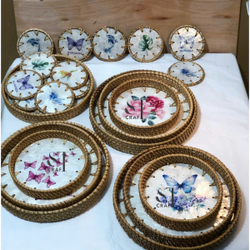 MOP Rattan Serving Trays