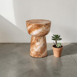 Cement Marble Side Table