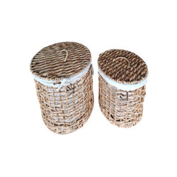 Water Hyacinth Round Basket with Liner