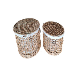 Water Hyacinth Round Basket with Liner
