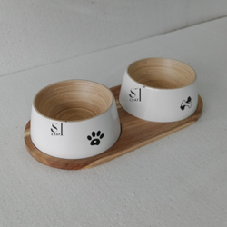 Bamboo Feeder Bowl for Pets