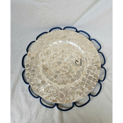 Mother of Pearl Charger Plate in Grey