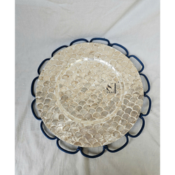 Mother of Pearl Charger Plate in Grey