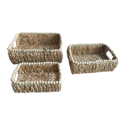 Set of 3 Water Hyacinth Trays