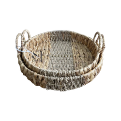 Water Hyacinth Seagrass Tray with Handles