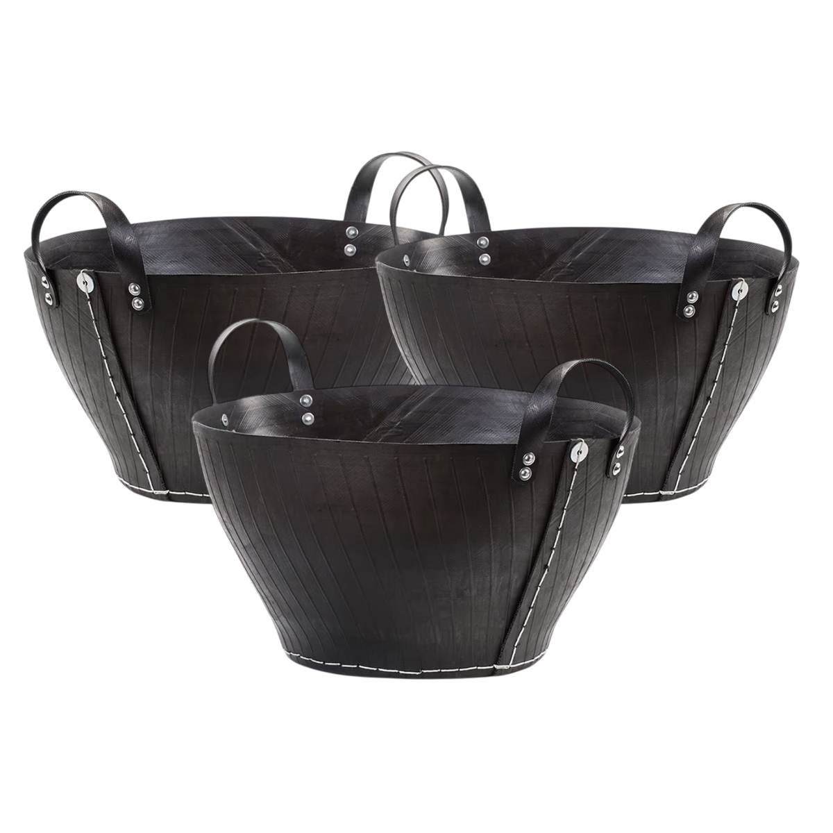 Recycled Rubber Basket with handle