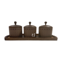 Wooden Spice Jars for Ramanda