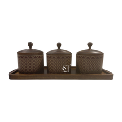 Wooden Spice Jars for Ramanda