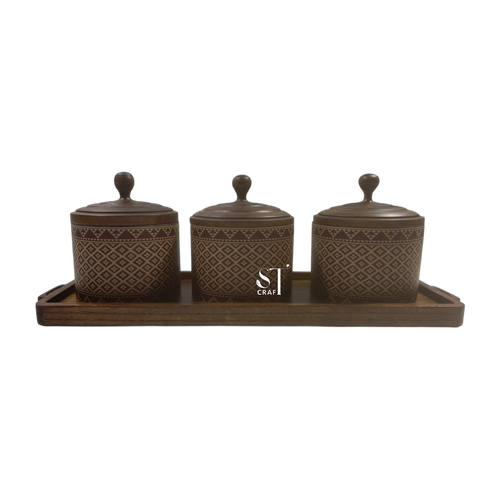 Wooden Spice Jars for Ramanda