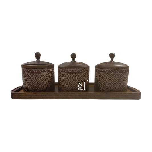 Wooden Spice Jars for Ramanda