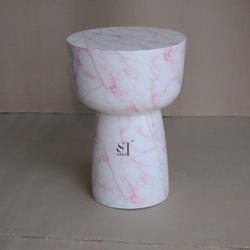 Concrete Marble Side Table in Pink