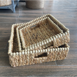 Set of 3 Water Hyacinth Trays