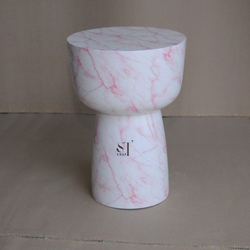 Concrete Marble Side Table in Pink