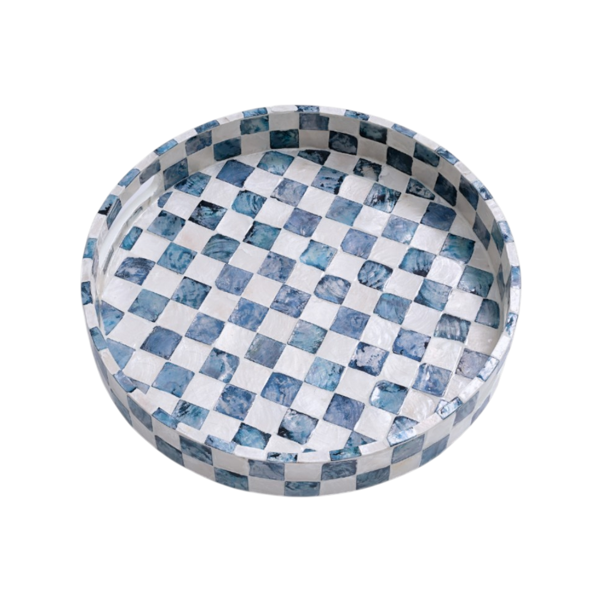 Capiz Checkered Serving Trays with Handles